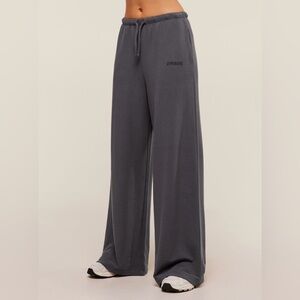 Gymshark Waffle Wide Leg Pants Oversized Fit Grey Large NWT IN PACKAGE